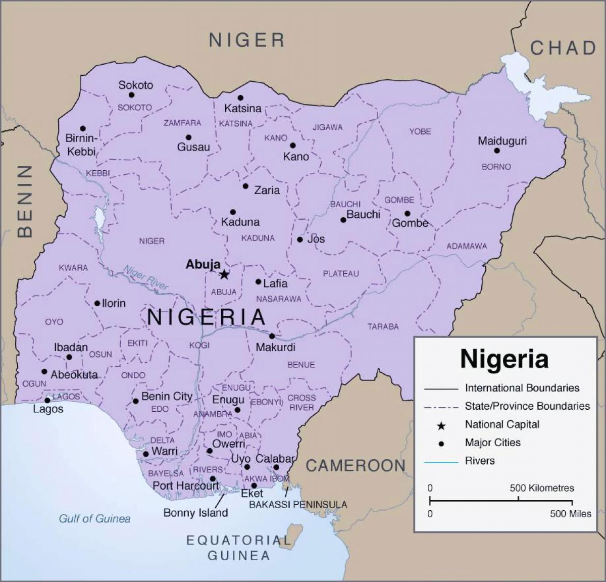 Mapa detallat nigèria