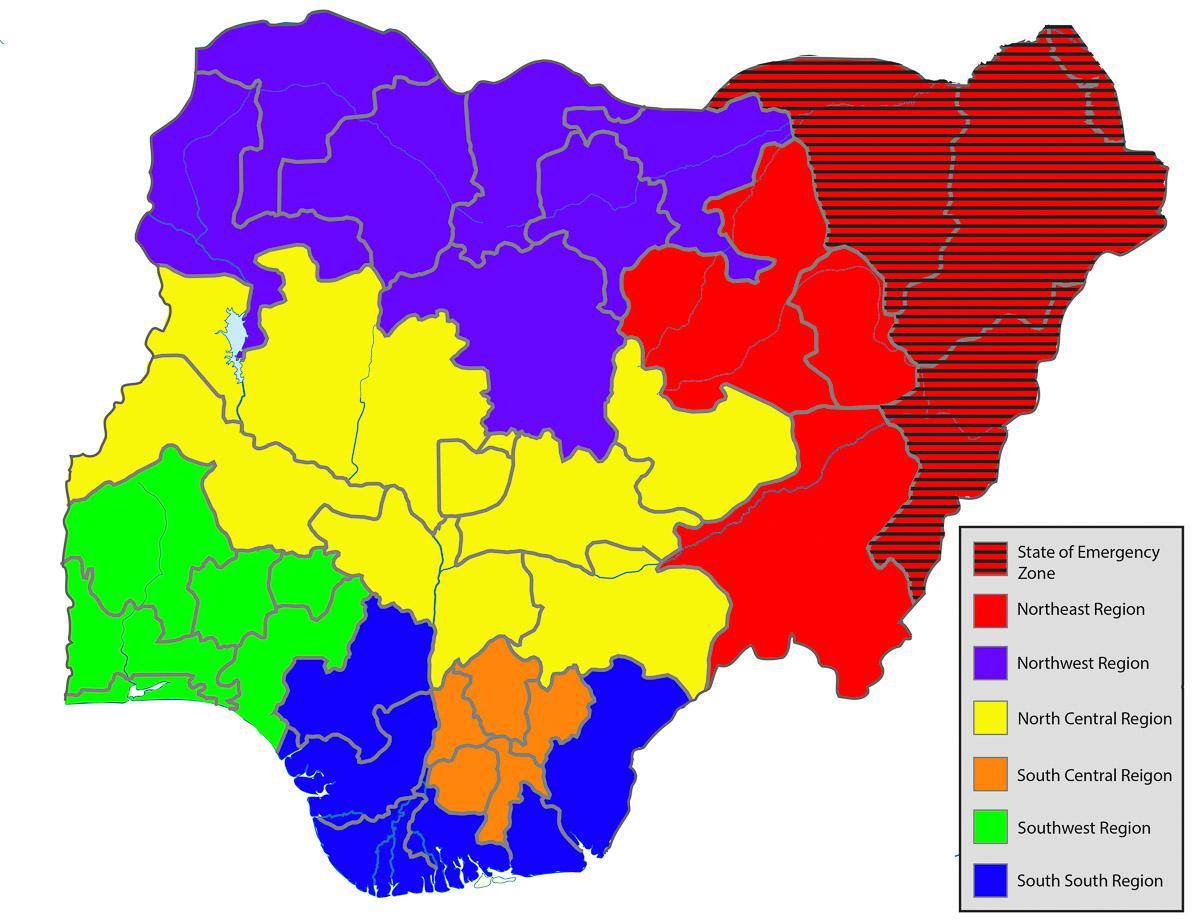 el nigerià mapa estats