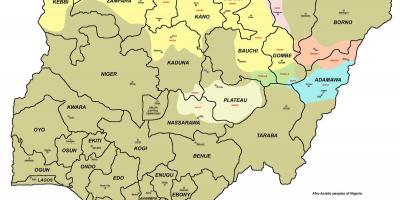 Mapa de nigèria amb 36 estats