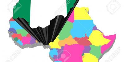 Mapa d'àfrica amb nigèria destacat