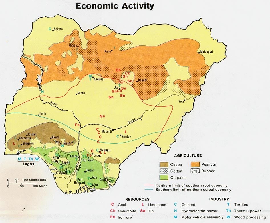 Mapa de agrícoles nigèria