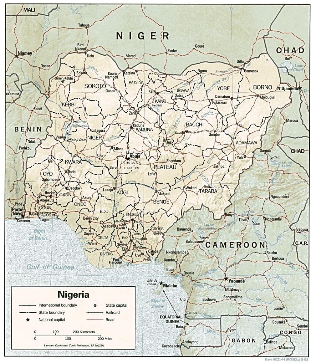Mapa de l'atles nigèria