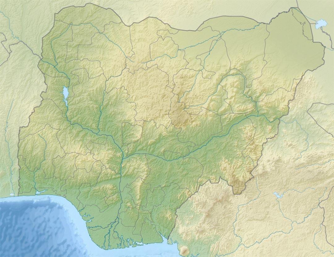 Mapa de dibuixar un relleu nigèria