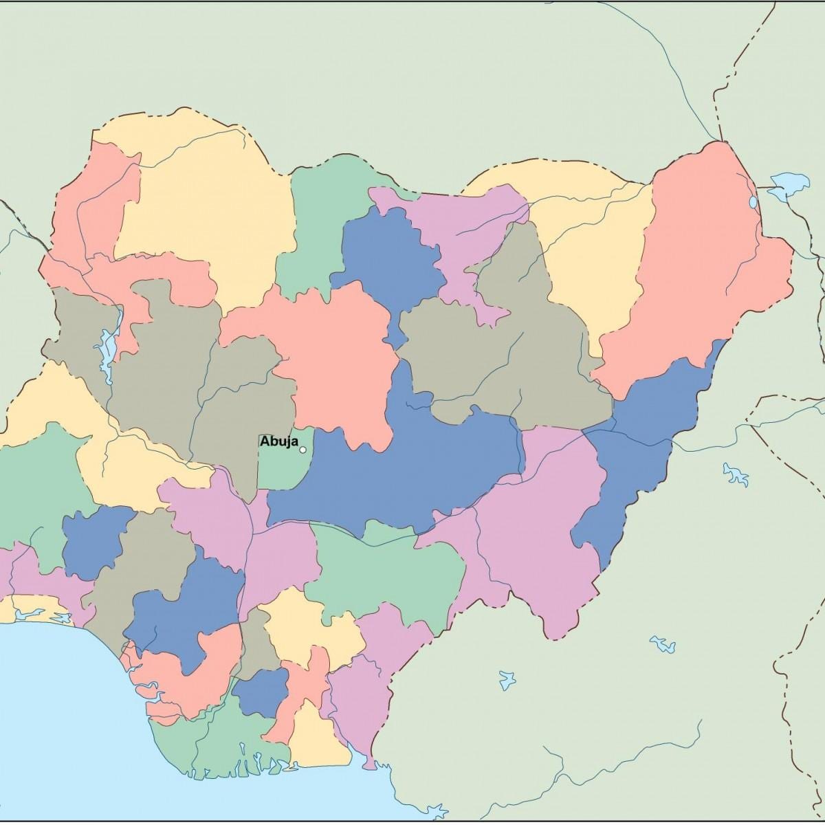 Mapa de editable nigèria