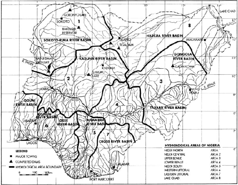 Mapa de hidrològica nigèria
