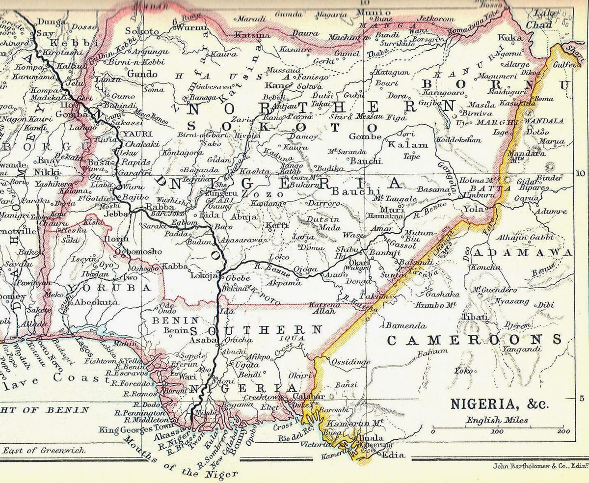 Mapa de l'antiga nigèria