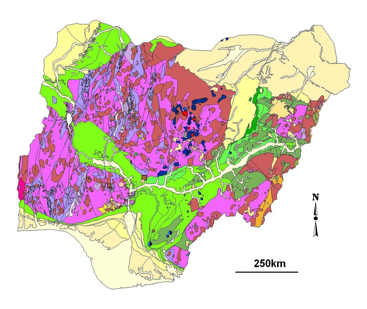 Mapa geològic de nigèria