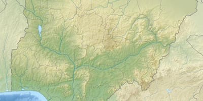 Mapa de nigèria mostrant el relleu i drenatge