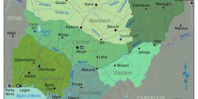 Nigèria, sud-àfrica mapa
