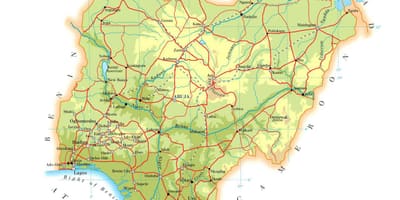 Mapa de física nigèria