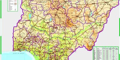 Mapa de nigèria carretera distància