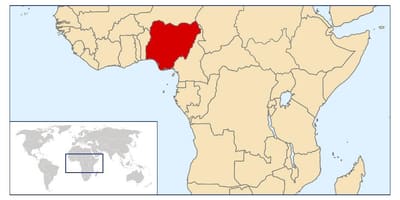 Nigèria ubicació en el mapa del món
