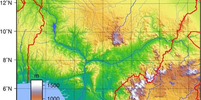 Mapa de nigèria topogràfic
