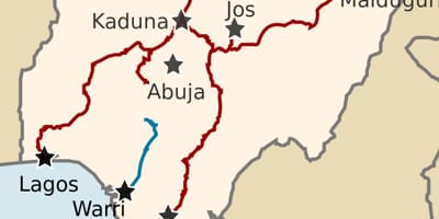 Mapa de nigèria mostrant les línies ferroviàries