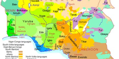 Nigèria mapa de la llengua